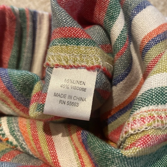 For Cynthia Linen Blend Striped Elastic Waist Pants Sz Medium - Picture 8 of 10